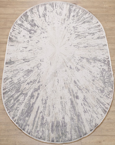 Ковер турецкий OL08A Elexus Olimpos (Бамбуковый шелк, бежевый) овальный