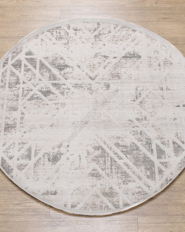 Ковер турецкий TA22B Elexus Olimpos (Бамбуковый шелк, серый, кремовый) овальный