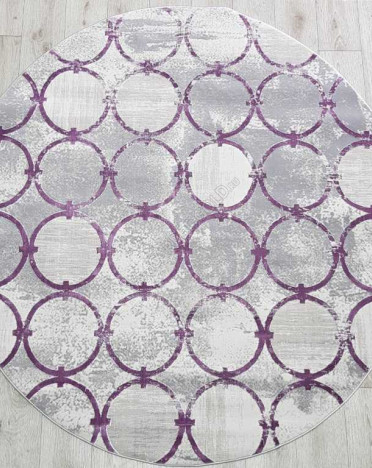 Турецкий ковер 36444B Amatis круглый (Reis) круглый (Акрил, фиолетовый, серый)
