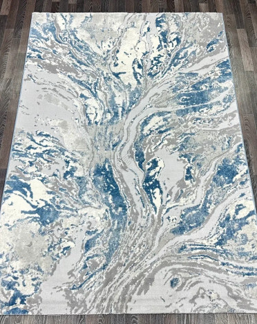 Ковер турецкий V136A Bojnord (PP Heatset Высокоплотный, серый, голубой)