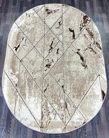 Ковер турецкий овальный 0139A FAME (Полиэстер, бежевый)