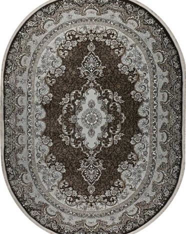 Ковер турецкий овальный 37056D Avangard (полиэстер хит сет, коричневый)