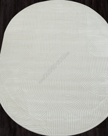 Ковер турецкий E508AN SIROCCO (PP Heatset Высокоплотный, бежевый, кремовый) овальный