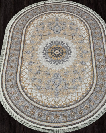 Ковер персидский 7004 MAKTUB (Акрил, серый) овальный