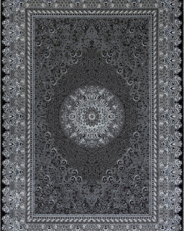 Ковер турецкий O1464-990 AZIZA (Полиэстер, черный, серый)