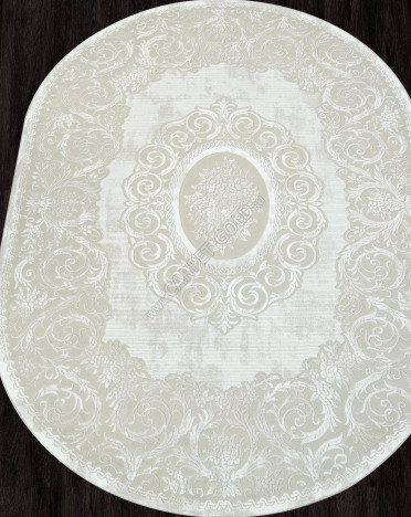 Ковер турецкий E413AC SIROCCO (PP Heatset Высокоплотный, бежевый, белый)