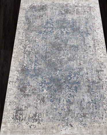 Ковер турецкий 02946B KIRKE (Полиэстер, бежевый, голубой)