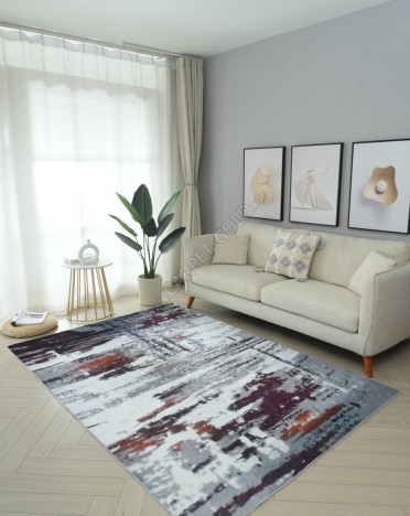 Ковер китайский PX-6009 LEO (Полиэстер, фиолетовый, серый)