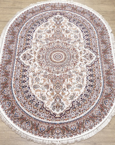 Ковер российский 29208-22822 Семеркант (PP Heatset Высокоплотный, бежевый, кремовый) овальный