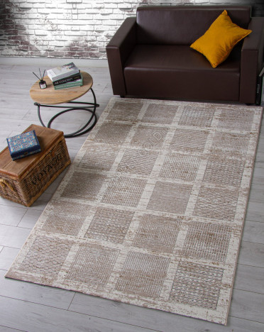 Ковер 04251A - BEIGE FDY / CREAM HB - Прямоугольник - коллекция NOVA