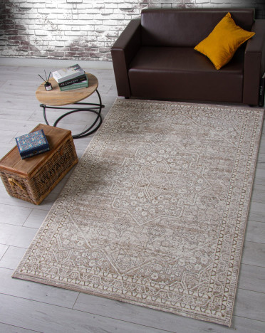 Ковер 04293A - BEIGE FDY / CREAM HB - Прямоугольник - коллекция NOVA