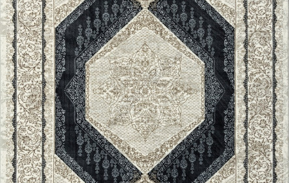 Ковер N2136A - CREAM / D.GREY - Прямоугольник - коллекция POMPEI