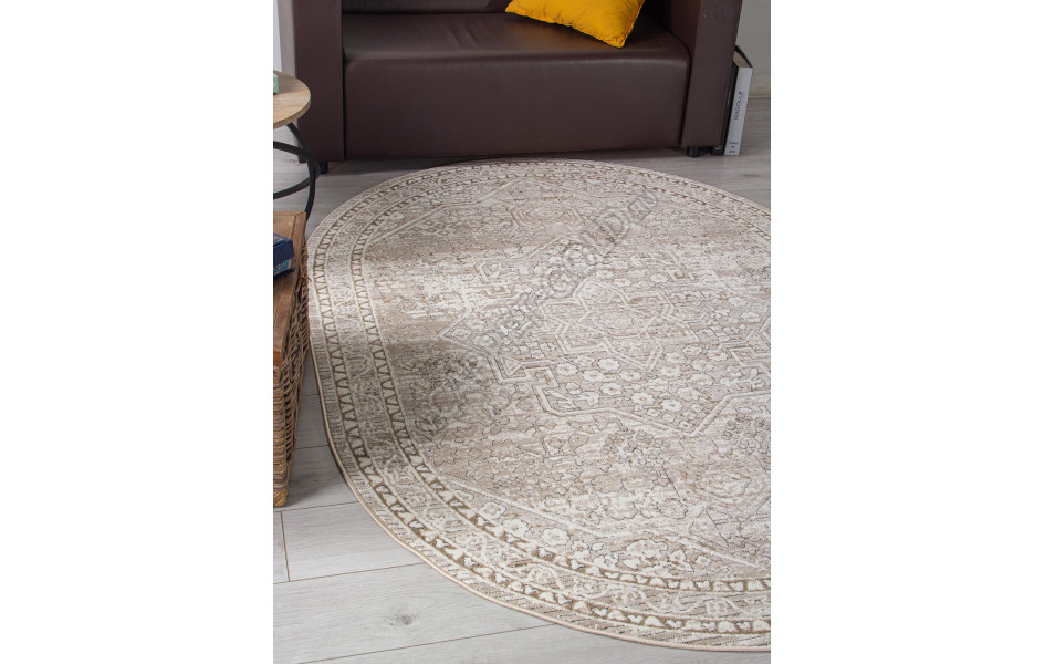 Ковер 04293A - BEIGE FDY / CREAM HB - Овал - коллекция NOVA